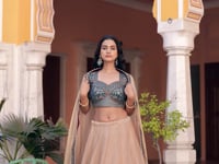 Warm Beige Embroidery Lehenga Choli