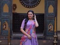 Purple Embroidery Work Lehenga Choli