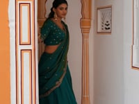 Teal Green Embroidery Lehenga Choli