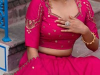 Rani Pink Embroidery Lehenga Choli