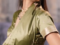 Hazel Green Zari Weaving Saree