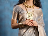 Dove Grey Tissue Paithani Saree