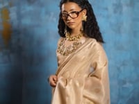 Gold Beige Tissue Paithani Saree