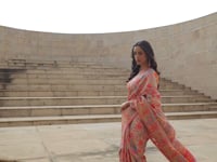 Powder Pink Modal Kashmiri Saree