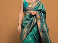 Pine Green Handloom Weaving Saree