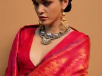 Hot Pink Handloom Weaving Saree