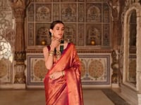 Berry Wine Handloom Weaving Saree