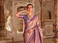 Lavender Handloom Weaving Saree