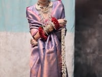 Lavender Two Tone Silk Saree