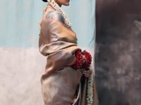Slate Grey Two Tone Silk Saree