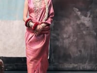 Tulip Pink Two Tone Silk Saree
