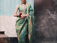 Clover Green Two Tone Silk Saree
