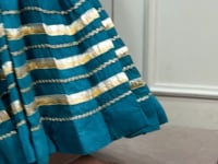 Teal Blue Navratri Lehenga Choli With Lace Touch Up