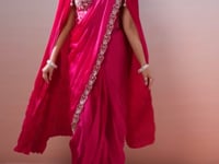 Hot Pink Ready To Wear Saree