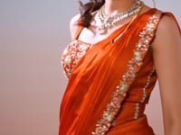 Rich Orange Ready To Wear Saree