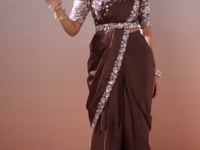 Cocoa Brown Ready To Wear Saree
