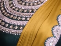 Mustard Yellow Ready To Wear Saree