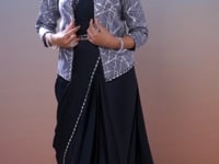 Navy Blue Ready To Wear Saree