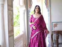 Cherry Pink Sequins Embroidery Lehenga Choli