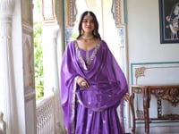 Lavender Sequins Embroidery Lehenga Choli
