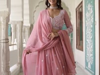 Light Pink Embroidered Lehenga Choli
