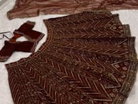 Cocoa Brown Embroidered Lehenga Choli