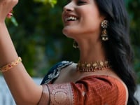 Rust Orange South indian Lehenga Choli