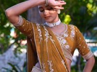 Mustard Gold Crush Embroidered Lehenga