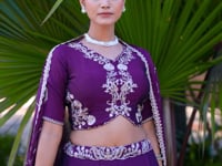 Plum Purple Crush Embroidered Lehenga