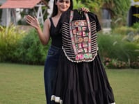 Maroon Gamthi Work Navaratri Lehenga Choli