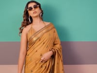 Taupe Grey Cotton Weaving Saree