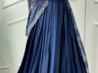 Navy Blue silk Navratri Chaniya Choli