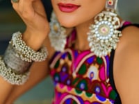 Multicolor Gamthi Wok & Printed Chaniya Choli