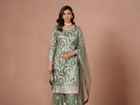 Sage Green Embroidered Salwar Suit