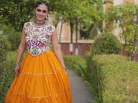 Maroon Garba Chaniya Choli With Kutchi Work Blouse