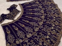 Dark Purple Embroidered Lehenga Choli