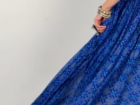 Royal Blue Navratri Lehenga With Bandhej Foil Print