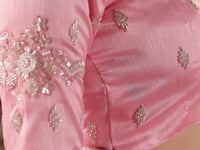 Baby Pink Organza Embroidered Saree