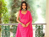 Pink Bandhej Print Garba Chaniya Choli