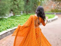 Mustard Bandhej Print Garba Chaniya Choli