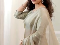 Sage Green Embroidery Work Saree