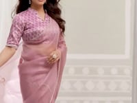 Light Pink Swarovski Stone Work Saree