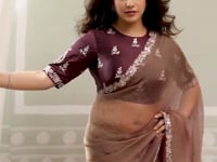 Deep Mauve Embroidery Work Saree
