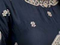 Shaded Teal Embroidery Work Saree