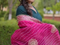 Maroon Navratri Gown With Embroidered Dupatta
