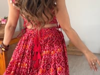 Red Rayon Navratri Lehenga Choli