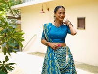 Sea Blue Pooja Wear Traditional Lehenga Choli