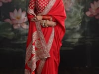 Red Silk Heavy Embroidery Saree