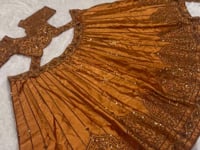 Rust Orange Embroidered Lehenga Choli