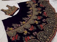 Deep Purple Embroidered Lehenga Choli